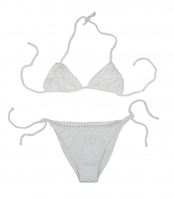 Delfina Swimwear Swimsuit Woman Bikini Triangle White Lace