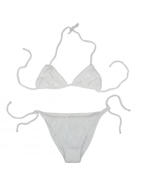 Delfina Swimwear Swimsuit Woman Bikini Triangle White Lace Delfina Swimwear Swimsuit Woman Bikini Triangle White Lace