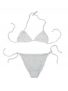 Delfina Swimwear Costume Da Bagno Donna Bikini Triangolo Pizzo Bianco