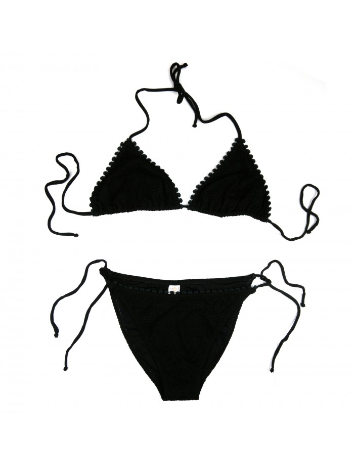 Delfina Swimwear Costume Da Bagno Donna Bikini Triangolo Pizzo Nero Delfina Swimwear Costume Da Bagno Donna Bikini Triangolo Pizzo Nero