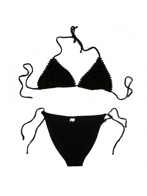 Delfina Swimwear Swimsuit Woman Bikini Triangle Black Lace Delfina Swimwear Swimsuit Woman Bikini Triangle Black Lace