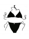 Delfina Swimwear Costume Da Bagno Donna Bikini Triangolo Pizzo Nero