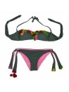 Raffaela D’Angelo Costume Da Bagno Donna Bikini Fascia Inserti Floreali