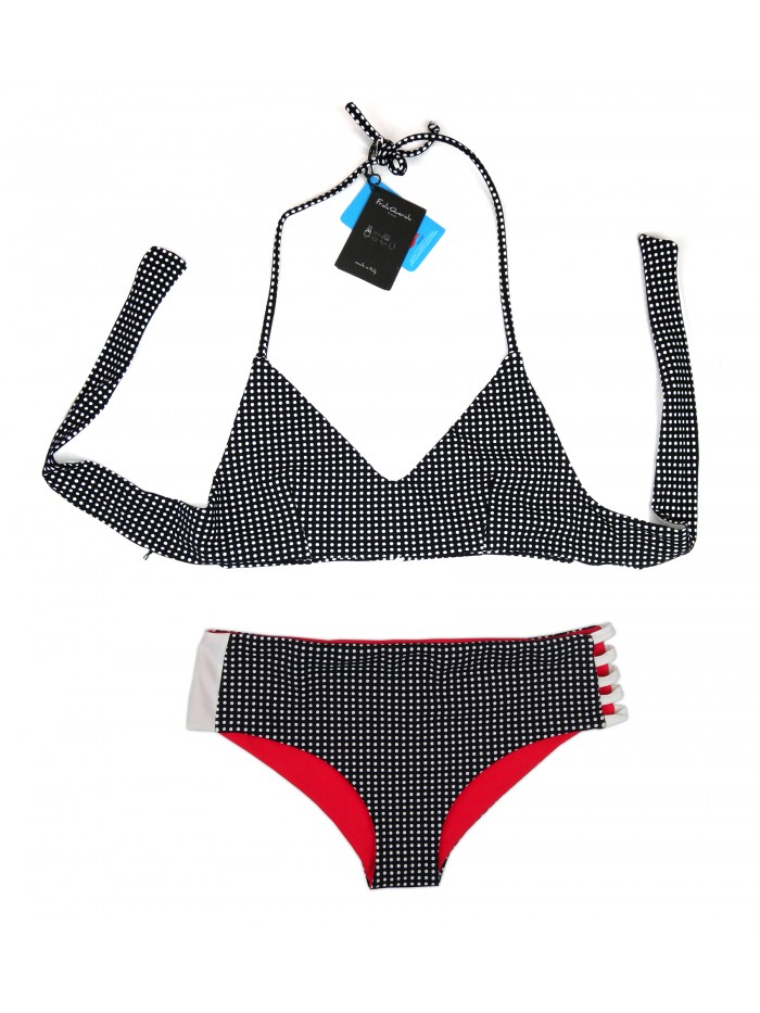 Frida Querida Costume Da Bagno Donna Bikini Triangolo Pois Bicolore Frida Querida Costume Da Bagno Donna Bikini Triangolo Pois Bicolore