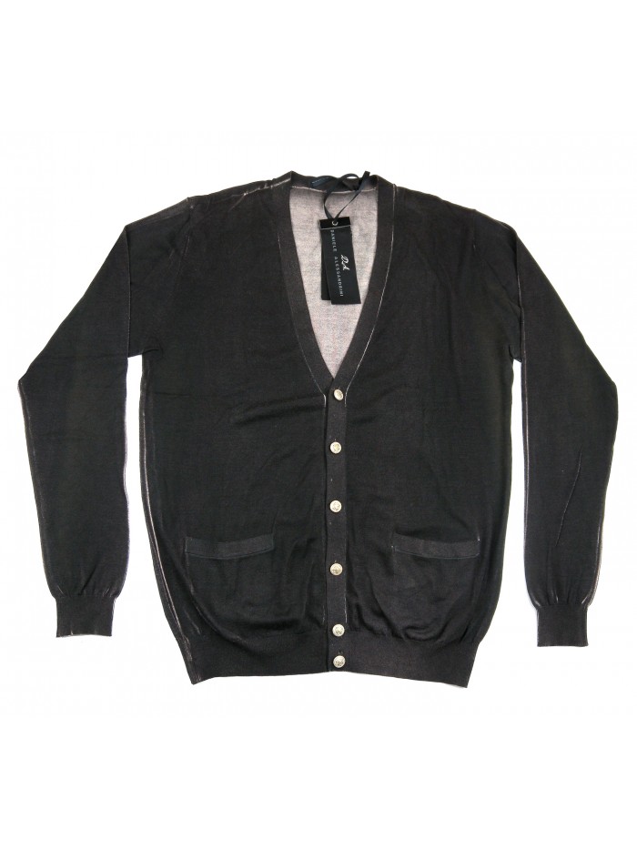 Daniele Alessandrini Cardigan Uomo Art. FM52116P3201 COL 24 Marrone