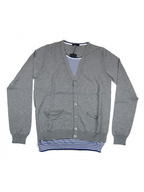 +39 Masq Cardigan Uomo Art. 43044 COL 1276 Grigio +39 Masq Cardigan Uomo Art. 43044 COL 1276 Grigio