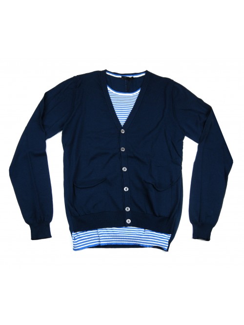 +39 Masq Cardigan Uomo Art. 43044 COL 1275 Blu +39 Masq Cardigan Uomo Art. 43044 COL 1275 Blu