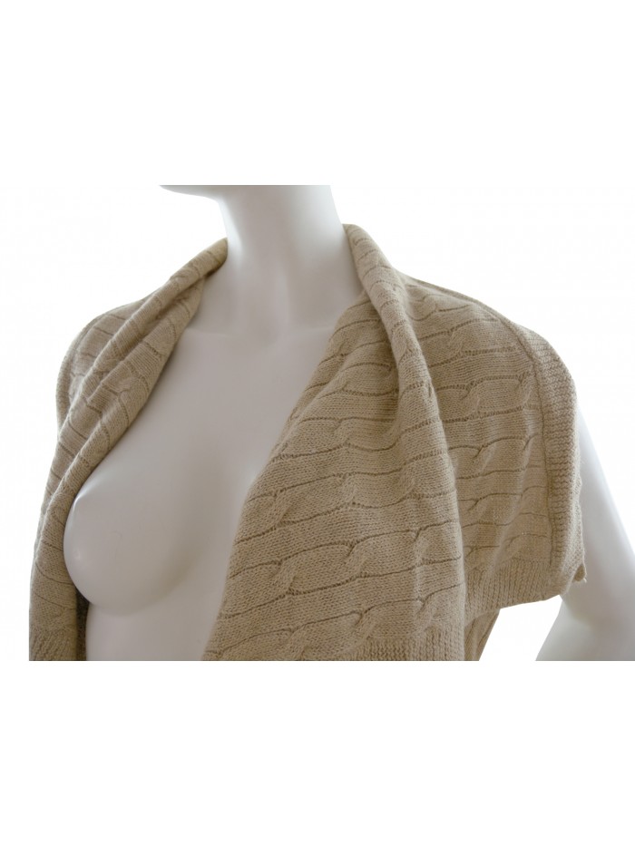 Ralph Lauren Gilet Donna Lungo Intrecciato Sabbia