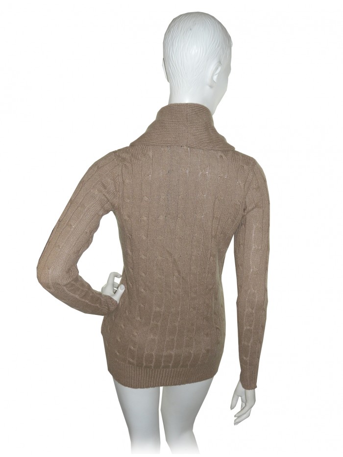 Ralph Lauren Women's Long Camel Braided Cardigan