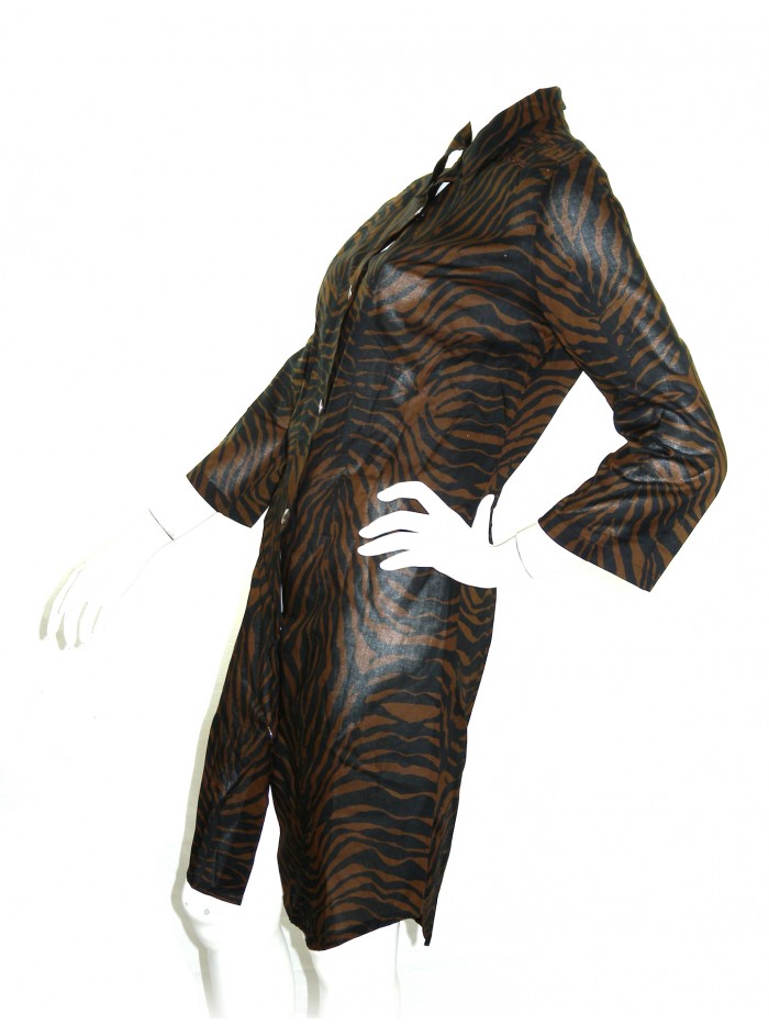 Peuterey Abito Camicia Donna Kaftano ART. V006 COL 1250 Zebrato Blu/Marrone