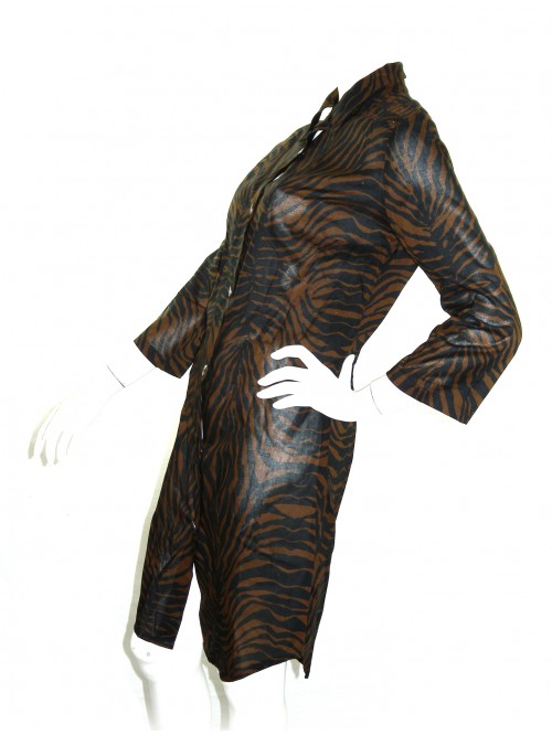 Peuterey Abito Camicia Donna Kaftano ART. V006 COL 1250 Zebrato Blu/Marrone