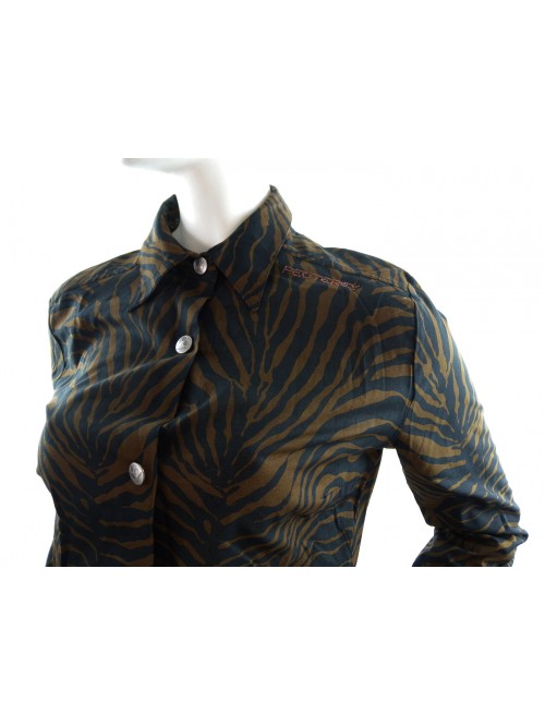 Peuterey Abito Camicia Donna Kaftano ART. V006 COL 1250 Zebrato Blu/Marrone