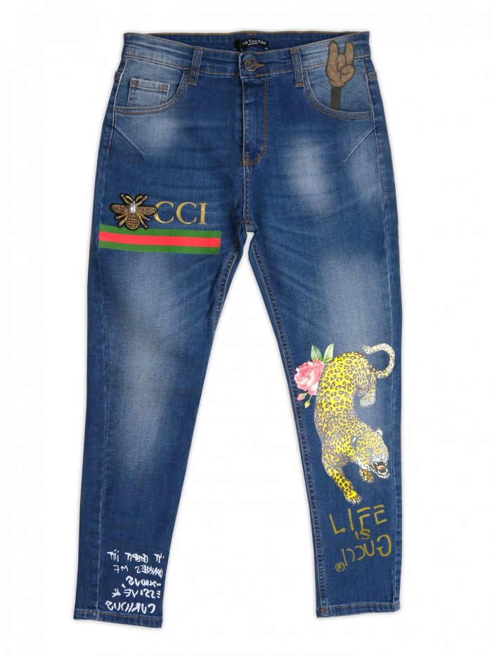 Fuck Your Fake Jeans Donna Art. J221 Stampa Leopard Fuck Your Fake Jeans Donna Art. J221 Stampa Leopard