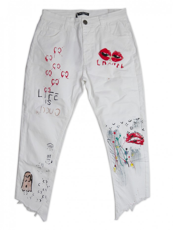 Fuck Your Fake Women's Pants Art. J213 Writing Print Fuck Your Fake Women's Pants Art. J213 Writing Print