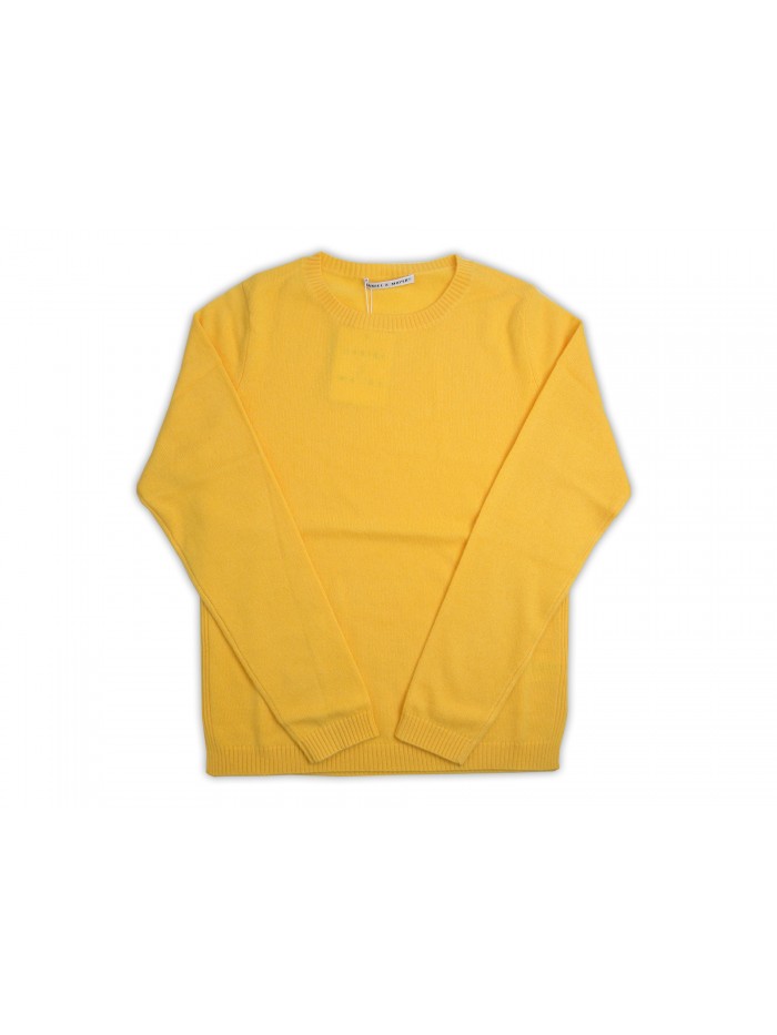Daniel & Mayer Maglione Donna Art. W23210 Mod. Girocollo Rasato Giallo