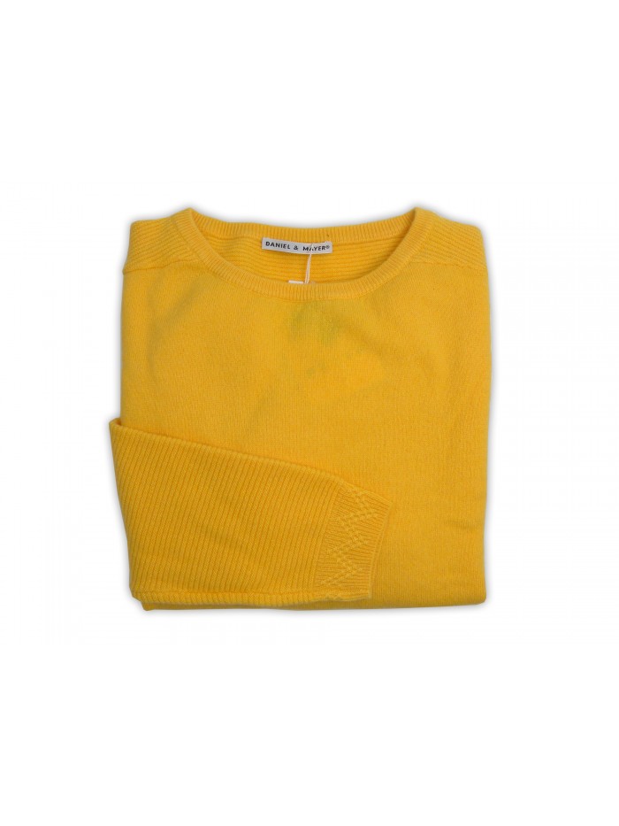Daniel & Mayer Maglione Donna Art. W23422U Mod. Girocollo Links Tasche Giallo