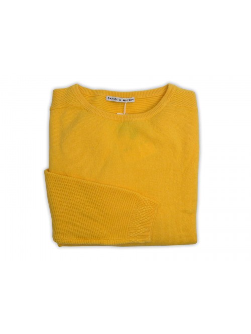 Daniel & Mayer Maglione Donna Art. W23422U Mod. Girocollo Links Tasche Giallo