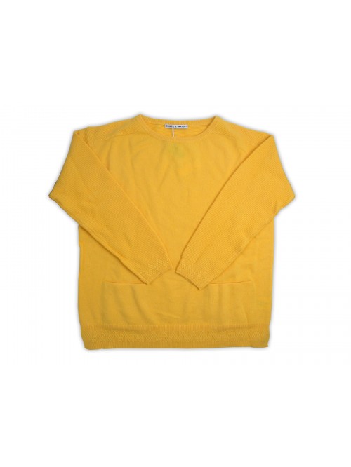Daniel & Mayer Woman Sweater Art. W23422U Mod. Yellow Links Pockets Round Neck Daniel & Mayer Woman Sweater Art. W23422U Mod. Yellow Links Pockets Round Neck