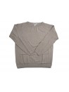 Daniel & Mayer Woman Sweater Art. W23422U Mod. Crewneck Links Pockets Dune Tortora