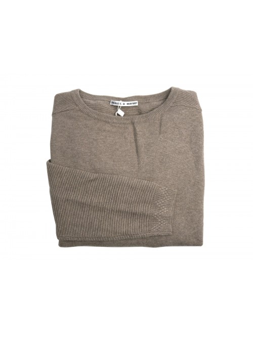 Daniel & Mayer Woman Sweater Art. W23422U Mod. Crewneck Links Pockets Dune Tortora