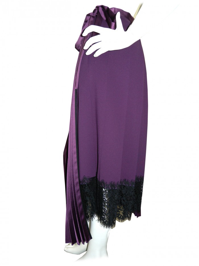 Smarteez Women's Elegant Pleated Purple Wallet Skirt