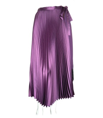 Smarteez Women's Elegant Pleated Purple Wallet Skirt