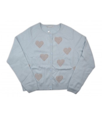 Daniel & Mayer Cardigan Woman Art. W23467 Light Blue Hearts