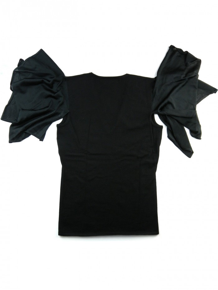 Ralph Lauren Black Label Women's Black Ruffle Sweater