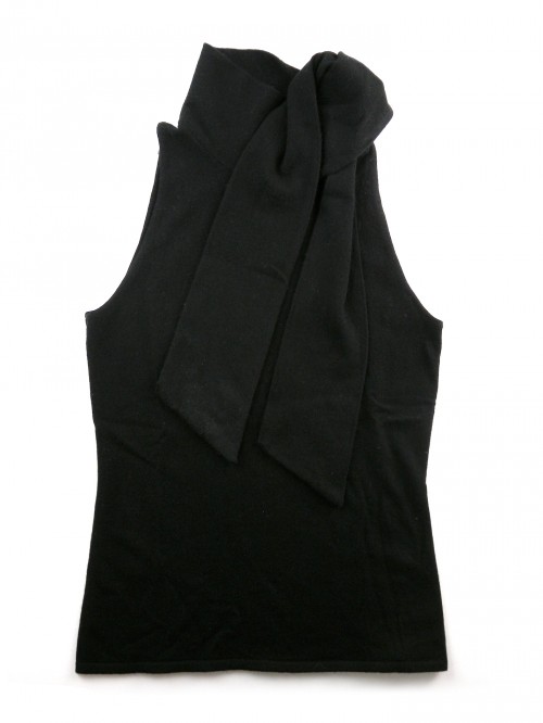 Ralph Lauren Black Label Maglia Donna Tie Neck Nero
