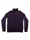 Ralph Lauren Black Label Maglia Donna Wrap Mock NK Trecce Prugna