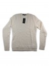 Ralph Lauren Black Label Sweater Woman Mited V-Neck Cable Cream