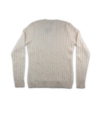 Ralph Lauren Black Label Maglia Donna Mited V-Neck Cable Panna 2