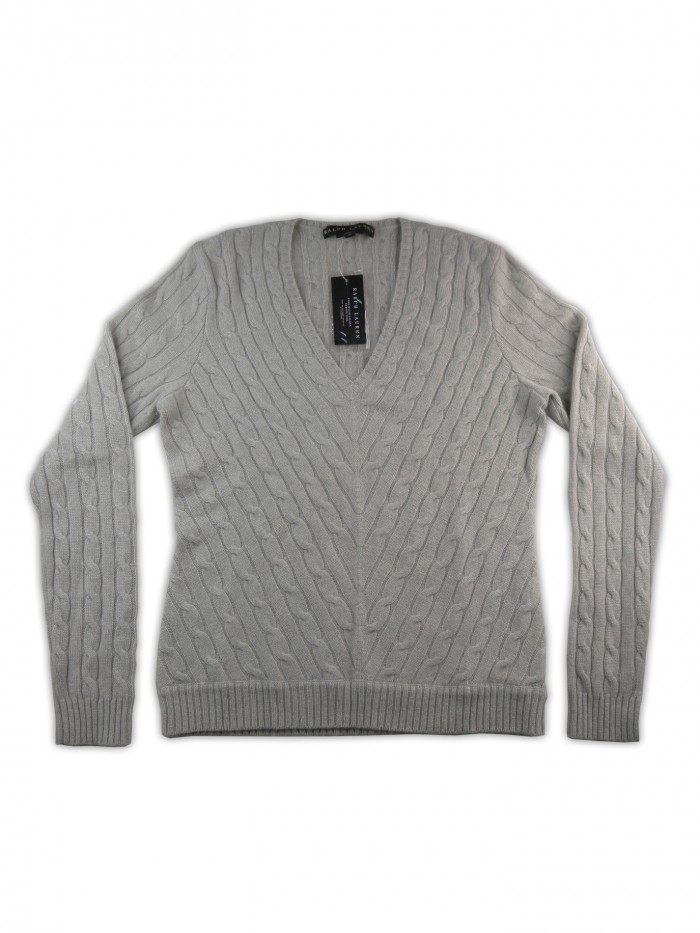 Ralph Lauren Black Label Women's Shirt Mited V-Neck Cable Pearl Ralph Lauren Black Label Women's Shirt Mited V-Neck Cable Pearl