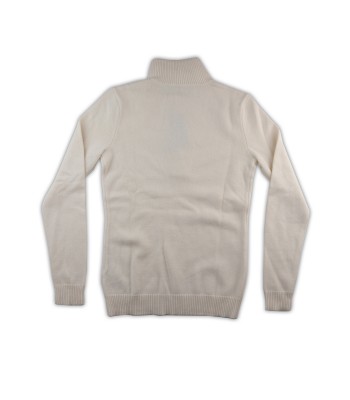 Ralph Lauren Black Label Sweater Woman High Neck Slit Front Top Cream 2