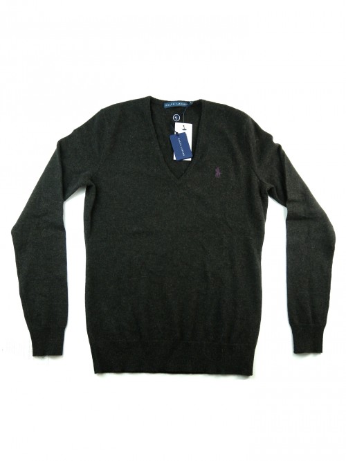 Ralph Lauren Maglia Donna V-Neck Grigio Scuro Ralph Lauren Maglia Donna V-Neck Grigio Scuro