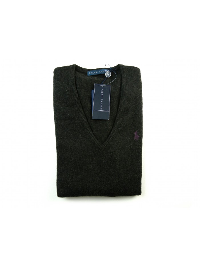 Ralph Lauren Maglia Donna V-Neck Grigio Scuro