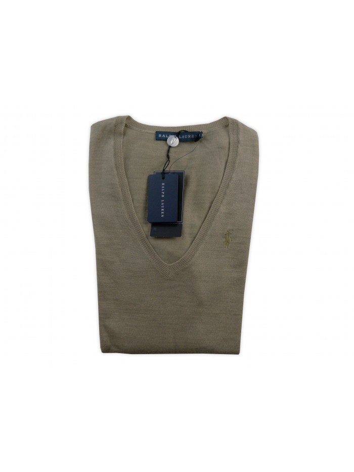 Ralph Lauren Women's V-Neck Sweater Art.391BS NVW1135A 2A30 Taupe