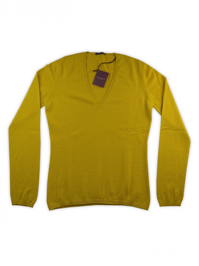 Ballantyne Women's V-Neck Sweater Art. AFP7L3417 21120 Mustard Ballantyne Women's V-Neck Sweater Art. AFP7L3417 21120 Mustard