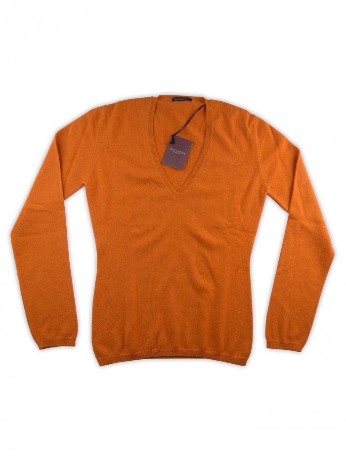 Ballantyne Women's V-Neck Sweater Art. AFP7L3417 20898 Brick Ballantyne Women's V-Neck Sweater Art. AFP7L3417 20898 Brick