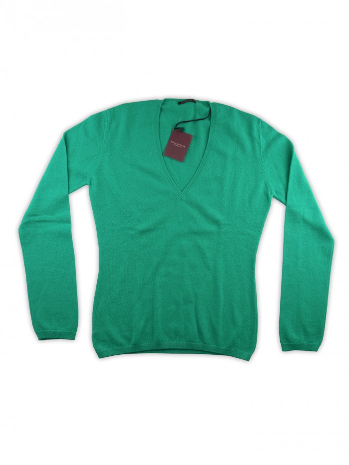 Ballantyne Women's V-Neck Sweater Art. AFP7L3417 40992 Bright Green Ballantyne Women's V-Neck Sweater Art. AFP7L3417 40992 Bright Green