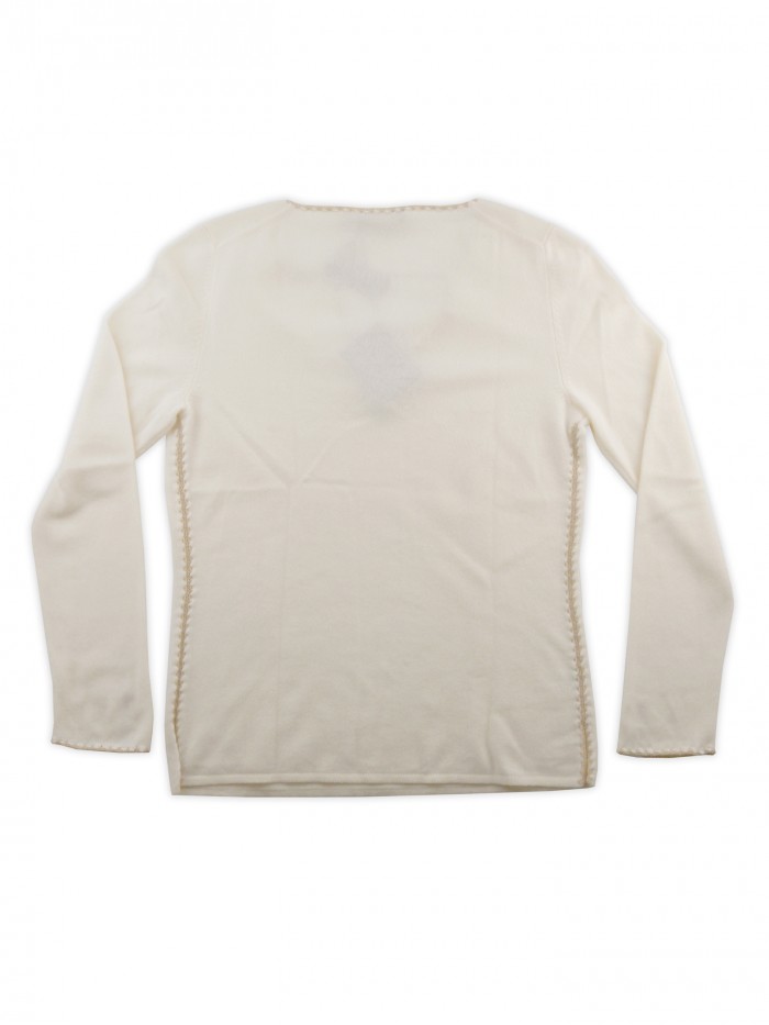 Loro Piana Maglia Donna Ivato Crochet 9322906 Panna