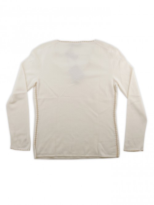 Loro Piana Maglia Donna Ivato Crochet 9322906 Panna