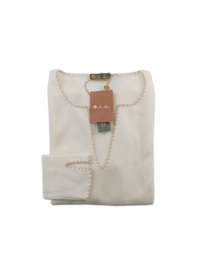 Loro Piana Maglia Donna Ivato Crochet 9322906 Panna