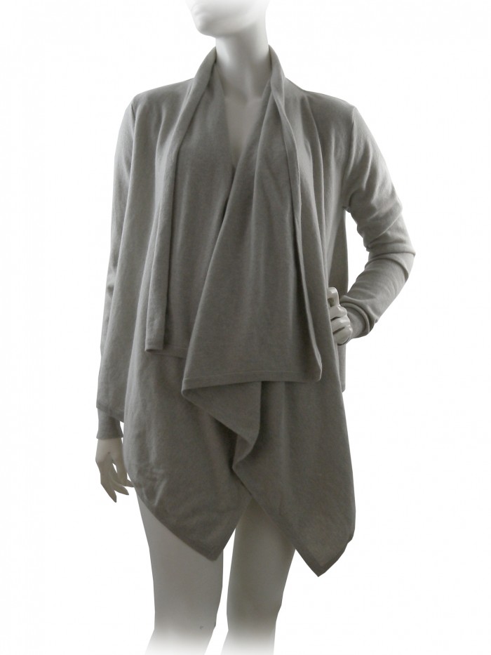 Ralph Lauren Black Label Cardigan Woman Easy Wrap Pearl Gray Ralph Lauren Black Label Cardigan Woman Easy Wrap Pearl Gray