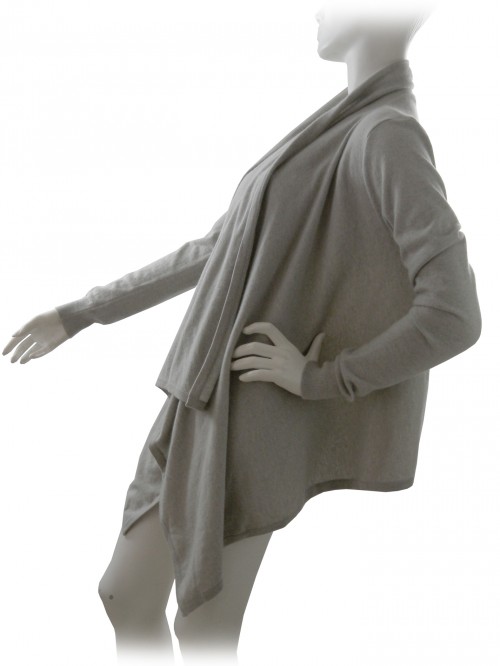 Ralph Lauren Black Label Cardigan Donna Easy Wrap Grigio Perla