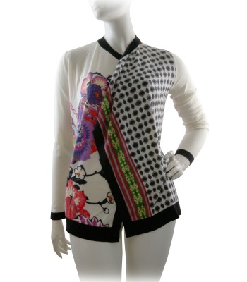 Etro Cardigan Woman Mod. 15741 Wool and Floral Silk