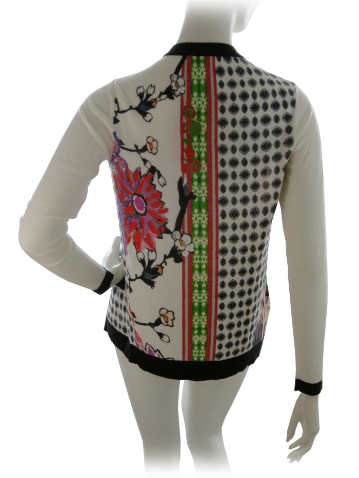Etro Cardigan Donna Mod. 15741 Lana e Seta Floreale