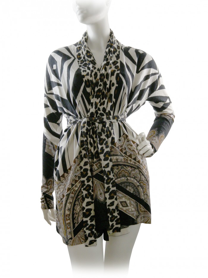 Etro Cardigan Donna Mod. 18359 Cashmere e Seta Animalier Etro Cardigan Donna Mod. 18359 Cashmere e Seta Animalier