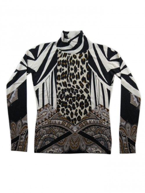 Etro Woman Sweater Mod. 18357 Cashmere and Fantasy Silk