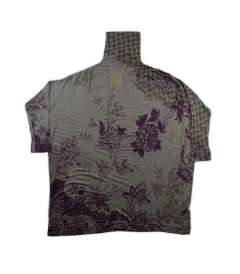 Etro Sweater Woman Mod. 18988 Turtledove / Aubergine Floral Turtleneck